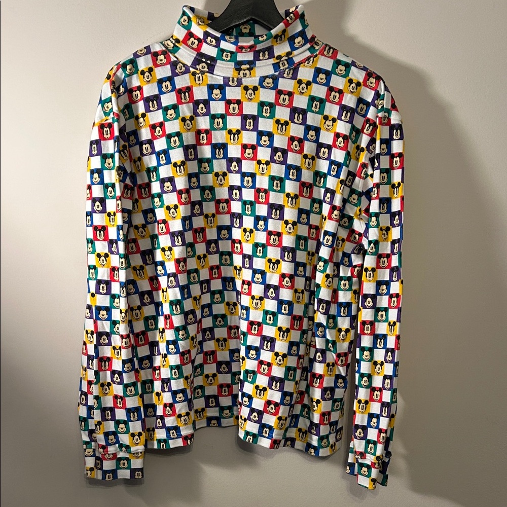 Vintage Mickey INC Mickey Mouse Face Turtleneck Long Sleeve